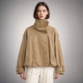 The Auden Funnel-Neck Jacket in Khaki — front